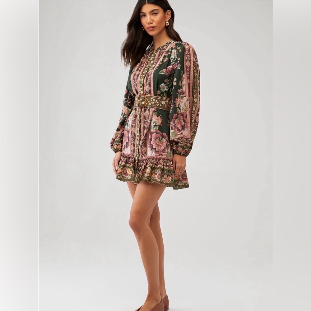 Farm Rio Flowering Garden Tree Long Sleeve Minidress - Picture 3 of 6